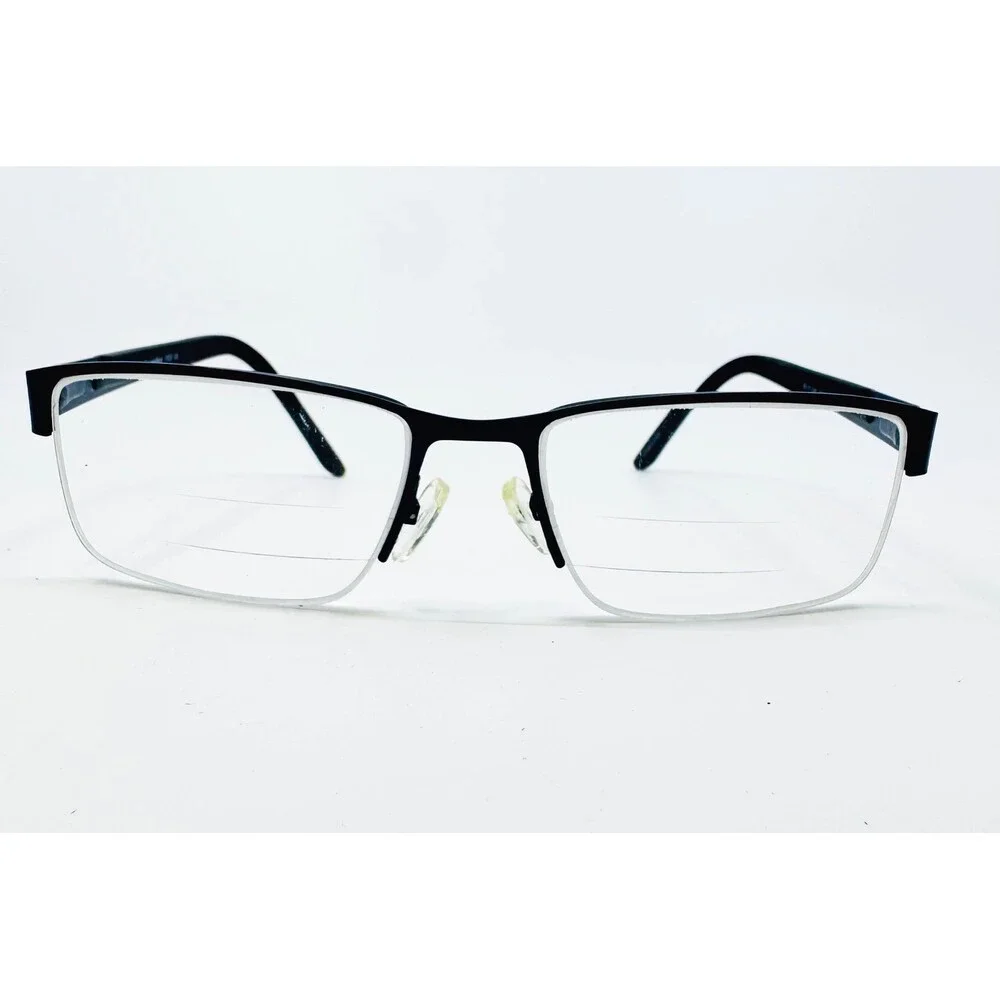 Esquire Eyeglasses Mens Navy Blue Semi Rimless 1532 55-17-145 55mm